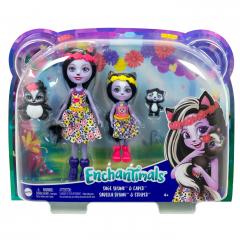 Papusi Enchantimals - Set Sage Skunk & Caper si Sabella Skunk & Striper