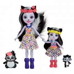 Papusi Enchantimals - Set Sage Skunk & Caper si Sabella Skunk & Striper
