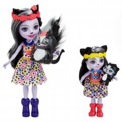 Papusi Enchantimals - Set Sage Skunk & Caper si Sabella Skunk & Striper