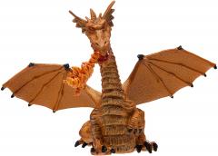 Figurina - The Enchanted World - Gold Dragon with Flame