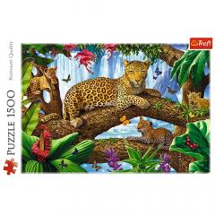 Puzzle 1500 piese - Jaguar intr-o pauza odihnitoare