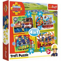 Puzzle 4 in 1 - Pompierul Sam - Ajutoarele pompierului Sam