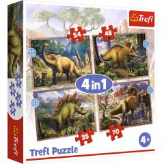 Puzzle 4 in 1 - Dinozaurii interesanti