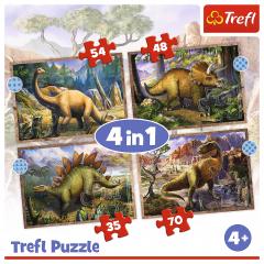 Puzzle 4 in 1 - Dinozaurii interesanti