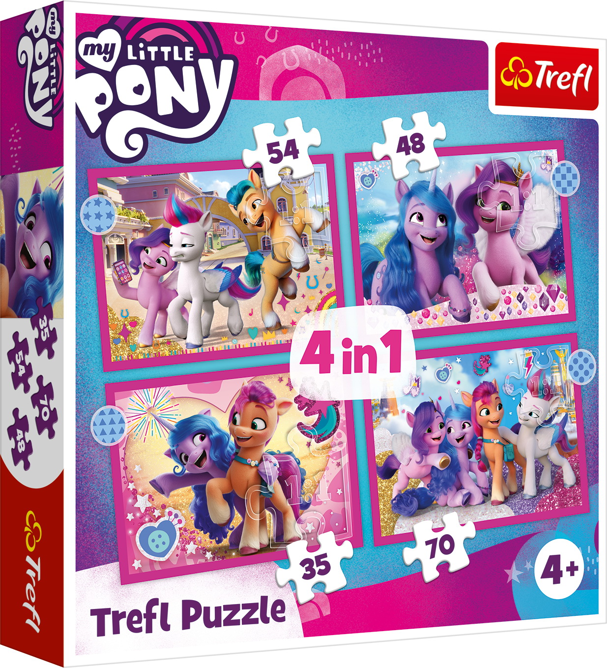 Puzzle 4 in 1 - My Little Pony - Poneii colorati - Trefl