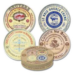 Set Of 4 Gourmet Cheese Porcelain Side Plates In Hat Box Creative Tops
