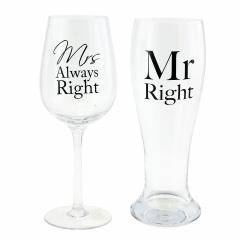 Set 2 pahare - Mr Right and Mrs Always Right