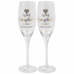 Set 2 pahare sampanie - Mad Dots - Love Laughter