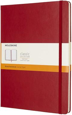 Carnet - Moleskine Classic - Hard Cover, X-Large, Ruled - Scarlet Red