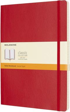 Carnet - Moleskine Classic - Soft Cover, X-Large, Ruled - Scarlet Red