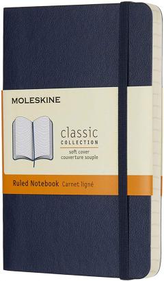 Carnet - Moleskine Classic - Soft Cover, Pocket, Ruled - Sapphire Blue