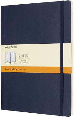 Carnet - Moleskine Classic - X-Large, Soft Cover, Ruled - Sapphire Blue