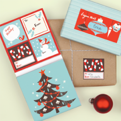 Set 80 etichete pentru cadou - Holiday Labels