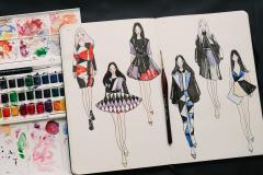 Carnet pentru schite Fashionary A4 - Women