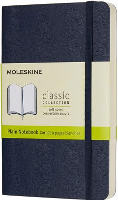 Carnet - Moleskine Classic - Soft Cover, Pocket, Plain - Sapphire Blue
