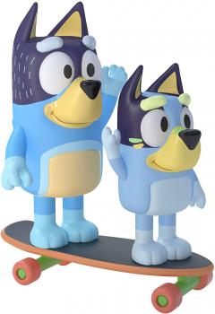 Set 2 figurine - Skateboarding - Bluey and Bandit