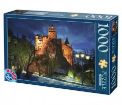 Puzzle 1000 piese - Imagini din Romania - Castelul Bran - Noaptea