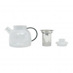 Ceainic cu filtru - Grey Style - Barosilicate Glass, 1100 ml
