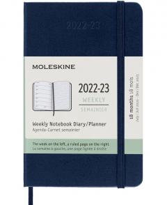 Agenda 2022-2023 - 18-Month Weekly Planner - Large, Soft Cover - Saphire Blue