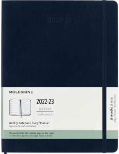 Agenda 2022-2023 - 18-Month Weekly Planner - XL, Soft Cover - Sapphire Blue