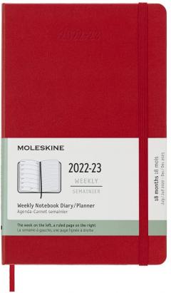 Agenda 2022-2023 - 18-Month Weekly Planner - Large, Hard Cover - Scarlet Red