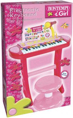 Jucarie - Electronic Keyboard with Legs, Microphone and Stool