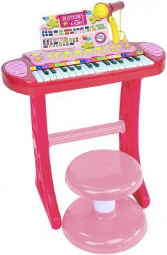 Jucarie - Electronic Keyboard with Legs, Microphone and Stool