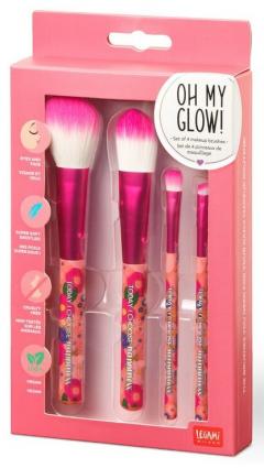 Set de 4 pensule de machiaj - Oh My Glow - Flowers