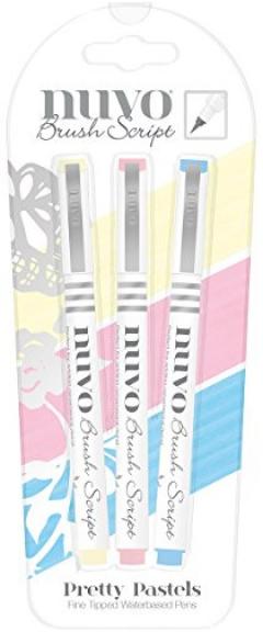 Set 3 creioane pensula - Brush Script - Pretty Pastels
