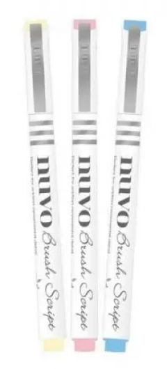 Set 3 creioane pensula - Brush Script - Pretty Pastels