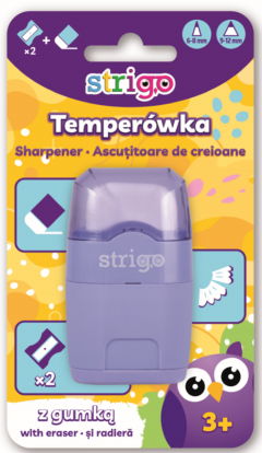 Ascutitoare cu radiera - Pastel - 4 culori