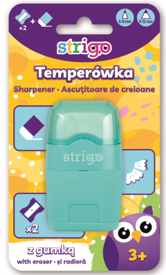 Ascutitoare cu radiera - Pastel - 4 culori