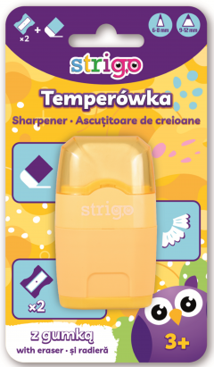 Ascutitoare cu radiera - Pastel - 4 culori