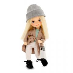 Papusa de plus - Mia in a Beige Trench Coat, 32 cm