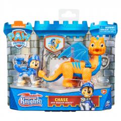 Set figurine - Paw Patrol - Rescue Knights - Chase and Dragon Draco