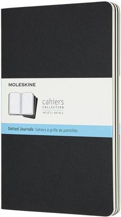 Set 3 caiete - Moleskine Cahier - Large, Dotted - Black