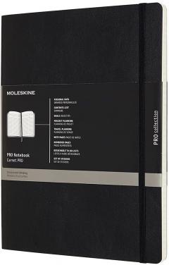 Carnet - Moleskine Pro - Soft Cover, X-Large - Black