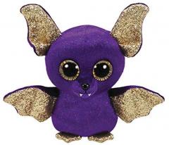 Jucarie - Small Beanie Boos - Purple Bat with Gold Wings - Halloween