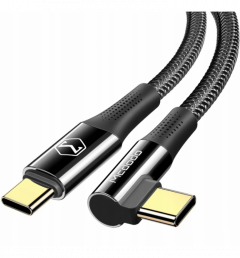 Cablu - PD Fast Charge USB Type-C to Type-C - Unghi 90 Grade - Black, 2 m