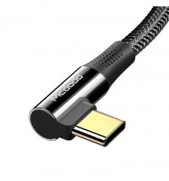 Cablu - PD Fast Charge USB Type-C to Type-C - Unghi 90 Grade - Black, 2 m