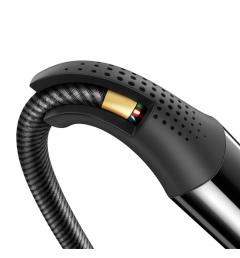 Cablu - PD Fast Charge USB Type-C to Type-C - Unghi 90 Grade - Black, 2 m