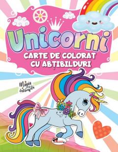 Unicorni - Carte de colorat cu abtibilduri