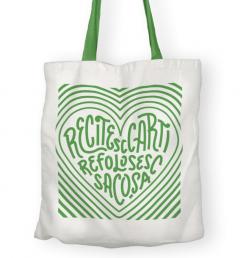 Tote bag - Recitesc carti, refolosesc sacosa