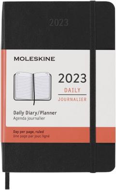 Agenda 2023 - 12-Months Daily - Pocket, Soft Cover - Black