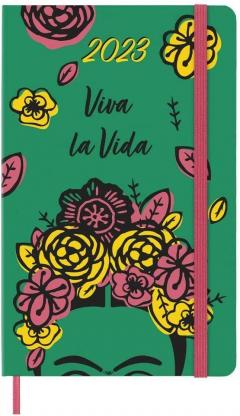 Agenda 2023 - 12-Months Daily - Limited Edition - Large, Hard Cover - Frida Kahlo - Green