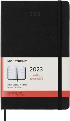 Agenda 2023 - 12-Months Daily - Large, Hard Cover - Black