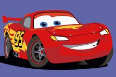 Pictura pe numere - Masina colorata - Fulger Mcqueen