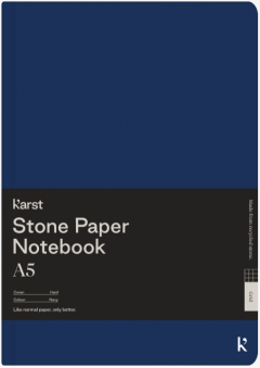 Carnet A5 - Stone Paper - Hardcover, Grid - Navy