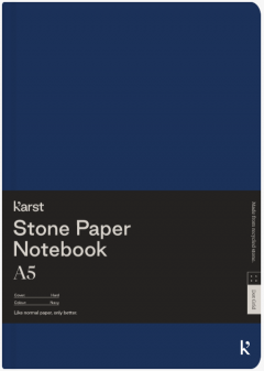 Carnet A5 - Stone Paper - Hardcover, Dot Grid - Navy