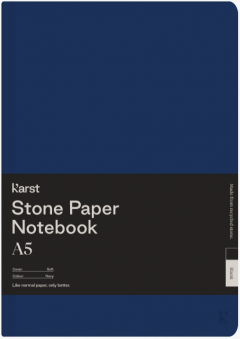 Carnet A5 - Stone Paper - Softcover, Blank - Navy